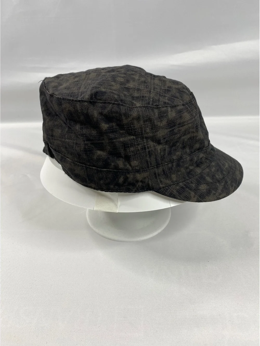 Womens Camo Black Brown Patterned Military Cadet Cap Casual